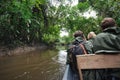 Discovering the rainforest on a boat, Amazonia, Ecuador