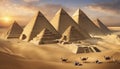 Discovering the Wonders of Ancient Egypts Giza Pyramids and Sphi Royalty Free Stock Photo