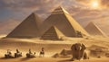 Discovering the Wonders of Ancient Egypts Giza Pyramids and Sphi Royalty Free Stock Photo