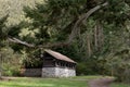 Discovery cabin near Rosario Beach in Deception State Park Royalty Free Stock Photo