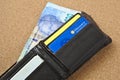 Discovery medical aid card inside a wallet. Health insurance in South Africa concept