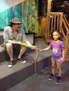 Discovery place snake petting