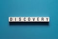 Discovery - word concept on cubes