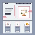 Discredit flat landing page website template. Stop harassment, beating, hate. Web banner with header, content and footer