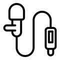 Discreet audio device icon outline vector. Broadcast lavalier mic