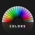 Discrete set of color shades with brown and gray. Semicircle color palette. Rainbow color spectrum. Vector illustration