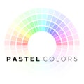 Discrete set of pastel shades. Circle color palette. Pastel color spectrum. Vector illustration isolated on white background