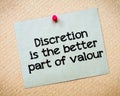 Discretion is the better part of valour Royalty Free Stock Photo