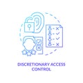 Discretionary access control blue gradient concept icon Royalty Free Stock Photo