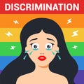 Discrimination against women of the LGBT community. the girl is crying.