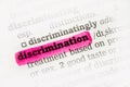 Discrimination Dictionary Definition Royalty Free Stock Photo