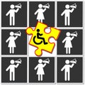 Discrimination of disabilities Royalty Free Stock Photo