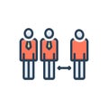 Color illustration icon for Discrimination, distance and nepotism