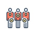 Color illustration icon for Discrimination, nepotism and differentiation