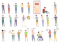 Discrimination icons set cartoon vector. Civil rights