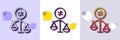 Discrimination line icon. Gender inequality scales sign. Halftone dotted pattern. Vector