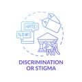 Discrimination or stigma blue gradient concept icon