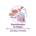 Discrimination or stigma concept icon