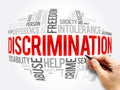 Discrimination word cloud collage, social concept Royalty Free Stock Photo