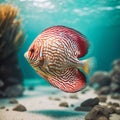 discus fish in clear water Royalty Free Stock Photo