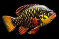 Discus fish isolated on black background Royalty Free Stock Photo