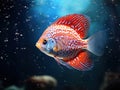 discus fish swimming in freshwater. Royalty Free Stock Photo