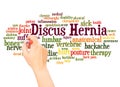 Discus Hernia word cloud hand writing concept Royalty Free Stock Photo