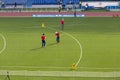 Field referees at the discus throw Royalty Free Stock Photo