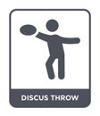 discus throw icon in trendy design style. discus throw icon isolated on white background. discus throw vector icon simple and Royalty Free Stock Photo