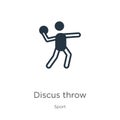 Discus throw icon vector. Trendy flat discus throw icon from sport collection isolated on white background. Vector illustration Royalty Free Stock Photo