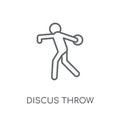 discus throw linear icon. Modern outline discus throw logo conce Royalty Free Stock Photo