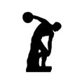 Discus thrower or discobolus sculpture icon image Royalty Free Stock Photo