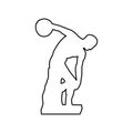 Discus thrower or discobolus sculpture icon image Royalty Free Stock Photo