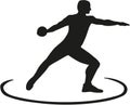 Discus thrower standing in the circle Royalty Free Stock Photo