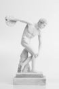 Discus thrower statue on a white background Royalty Free Stock Photo