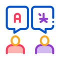 Discuss Different Languages Icon Thin Line Vector