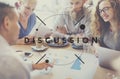 Discuss Discussion Negotiation Talking Debate Concept Royalty Free Stock Photo