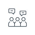 discuss icon vector from communication concept. Thin line illustration of discuss editable stroke. discuss linear sign for use on