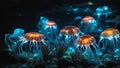 Discuss the phenomenon of bioluminescent organisms in the ocean, exploring the science behind their glowing light.