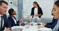 Discussing the future of our business. a young businesswoman explaining her ideas during a boardroom meeting with Royalty Free Stock Photo