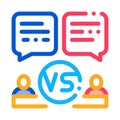 Discussion Battle Icon Vector Outline Illustration