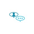 Discussion, dispute icon. People Talk logo icon isolated on white background
