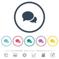 Discussion flat color icons in round outlines