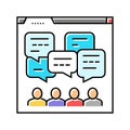 discussion forum online learning platform color icon vector illustration