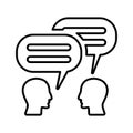 Discussion icon. Line, outline design