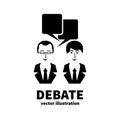 Discussion icon. Sign debate.