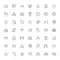 Discussion linear icons, signs, symbols vector line illustration set