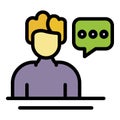 Discussion management icon color outline vector Royalty Free Stock Photo