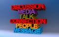 Discussion media talk connection people message on blue