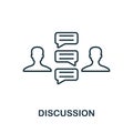 Discussion outline icon. Thin line concept element from business management icons collection. Creative Discussion icon for mobile